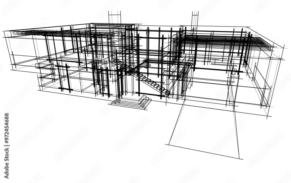 architecture 3d vector drawing architecture 3d vector drawing