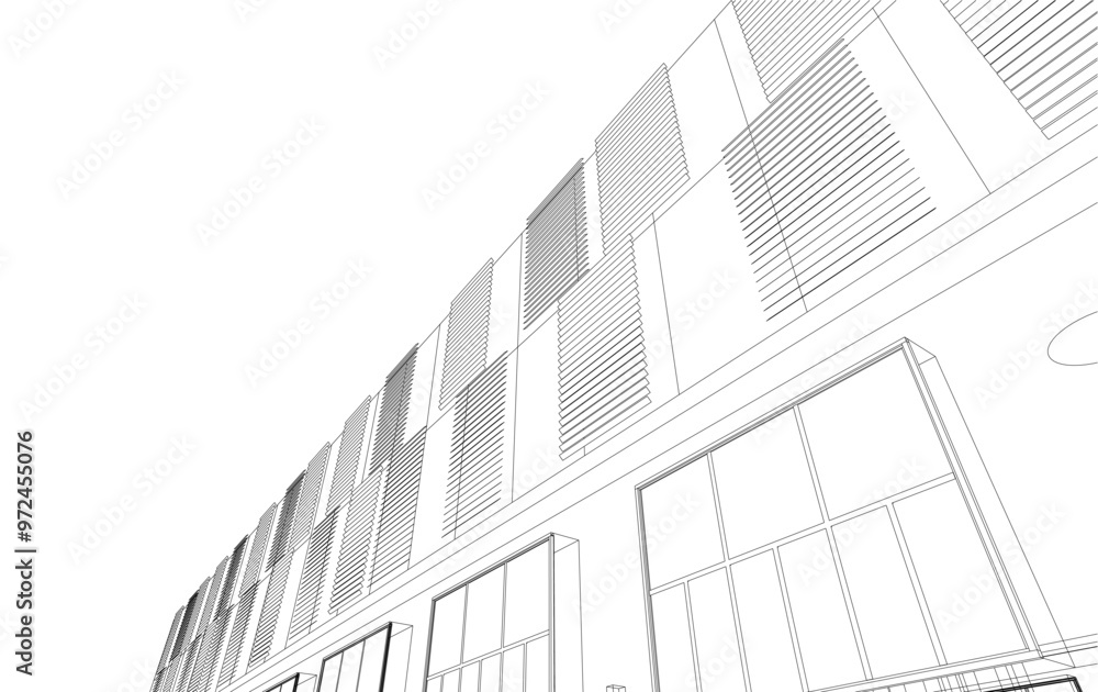 Fototapeta premium architecture 3d vector drawing