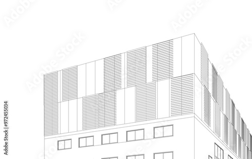 Wallpaper Mural architecture 3d vector drawing Torontodigital.ca