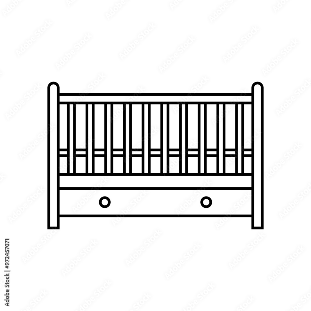 Baby crib icon vector. Cot illustration sign. Crib symbol or logo. Baby crib icon vector. Cot illustration sign. Crib symbol or logo.