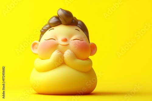 The expression of people's feelings is represented by the 3D design of an upset sad bored young boy cartoon character on a light background. This is a concept of human expression of feelings.