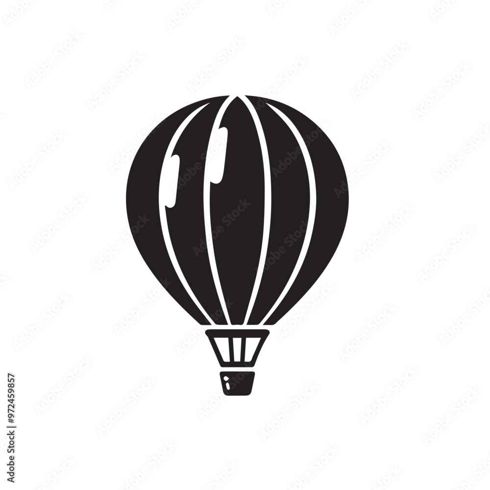 Naklejka premium Hot air ballon vector silhouette. Hot air ballon logo, icon design. Hot air ballon illustration.