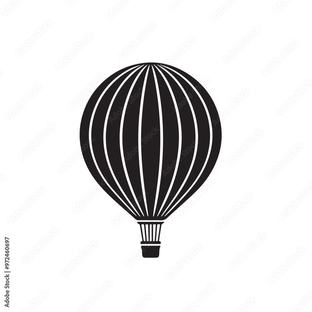Fototapeta premium Hot air ballon vector silhouette. Hot air ballon logo, icon design. Hot air ballon illustration.