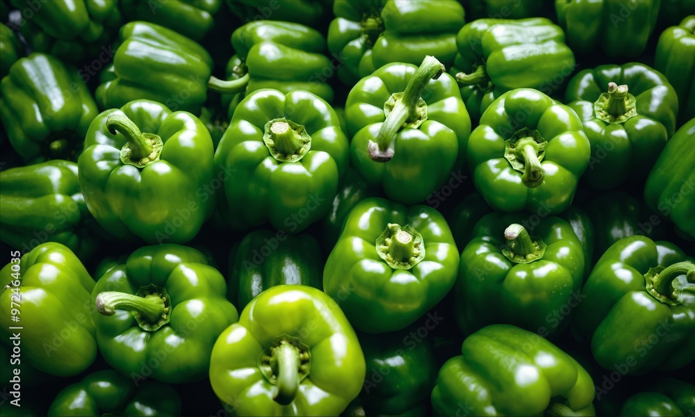 Close-up of green bell peppers Close-up of green bell peppers