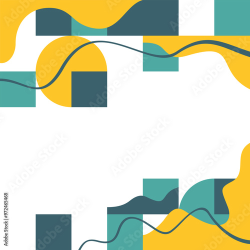 Abstract pattern - organic and geometric style, top and bottom margins