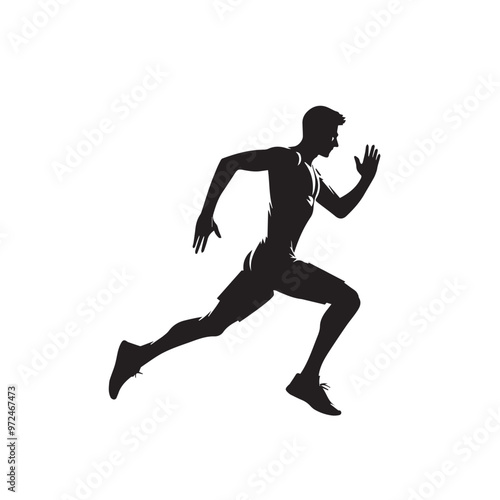 Man running silhouette. women running vector. Man exercise vector design.