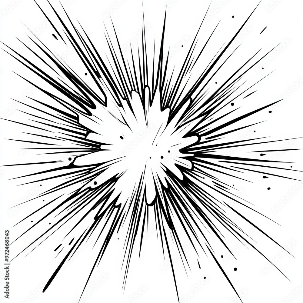 Obraz premium A simple monochrome explosion balloon illustration