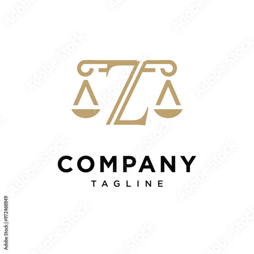 Letter Z Law Scale justice logo icon vector