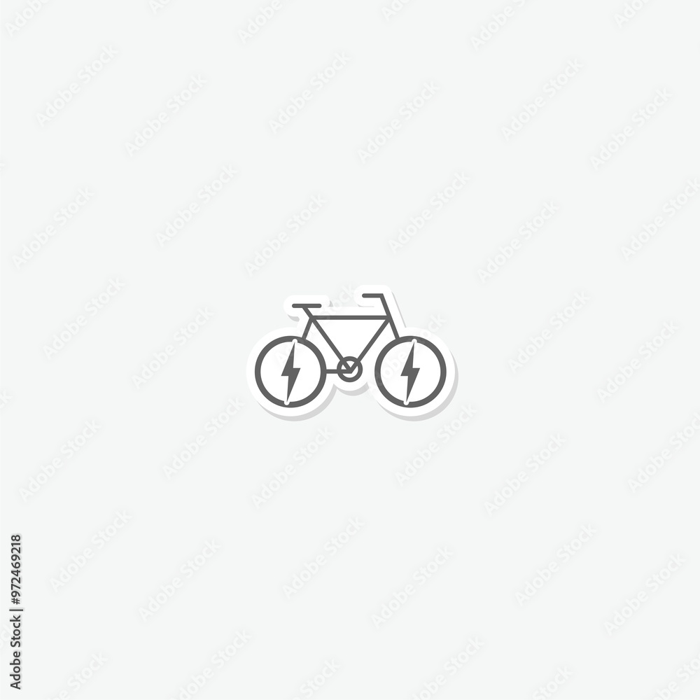 Fototapeta premium E bike icon sticker isolated on gray background