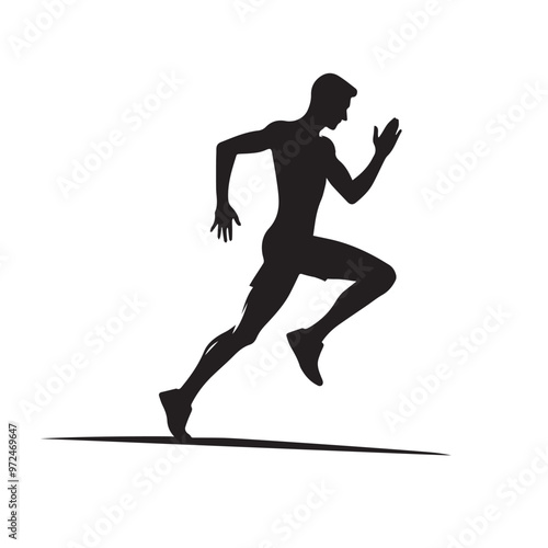 Man running silhouette. women running vector. Man exercise vector design.