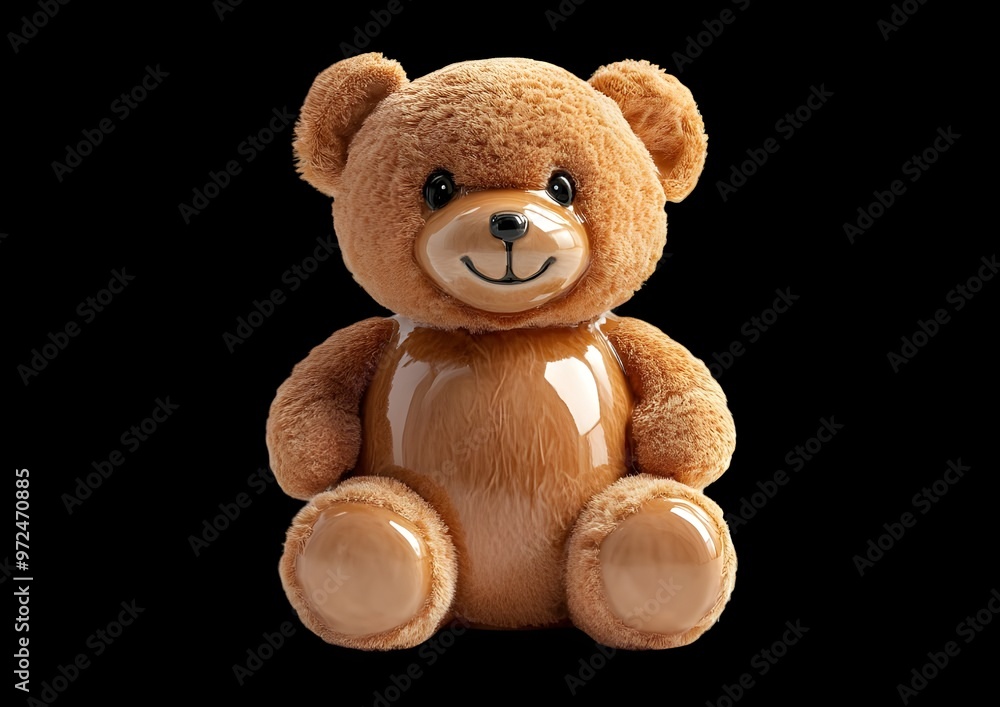 Obraz premium a brown teddy bear on a black background