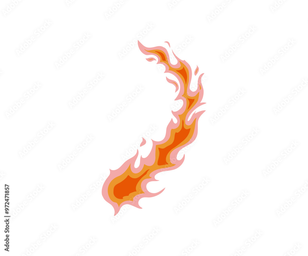 The fire is drawn in a flat style. Hand drawn vector illustration The fire is drawn in a flat style. Hand drawn vector illustration