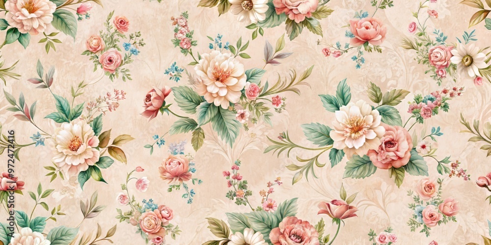 A detailed look at the intricate floral pattern on a soft pink background, exuding tranquility amidst the textured A detailed look at the intricate floral pattern on a soft pink background, exuding tranquility amidst the textured