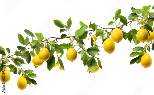 PNG  Hanging lemon tree branches fruit plant food.