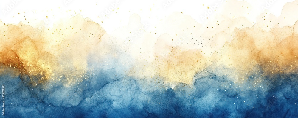 Dramatic sunset sky watercolor background - Vibrant gold yellow and deep blue abstract cloudy wash, ideal for inspirational, motivational and spiritual themed designs, quotes, social media and more Dramatic sunset sky watercolor background - Vibrant gold yellow and deep blue abstract cloudy wash, ideal for inspirational, motivational and spiritual themed designs, quotes, social media and more