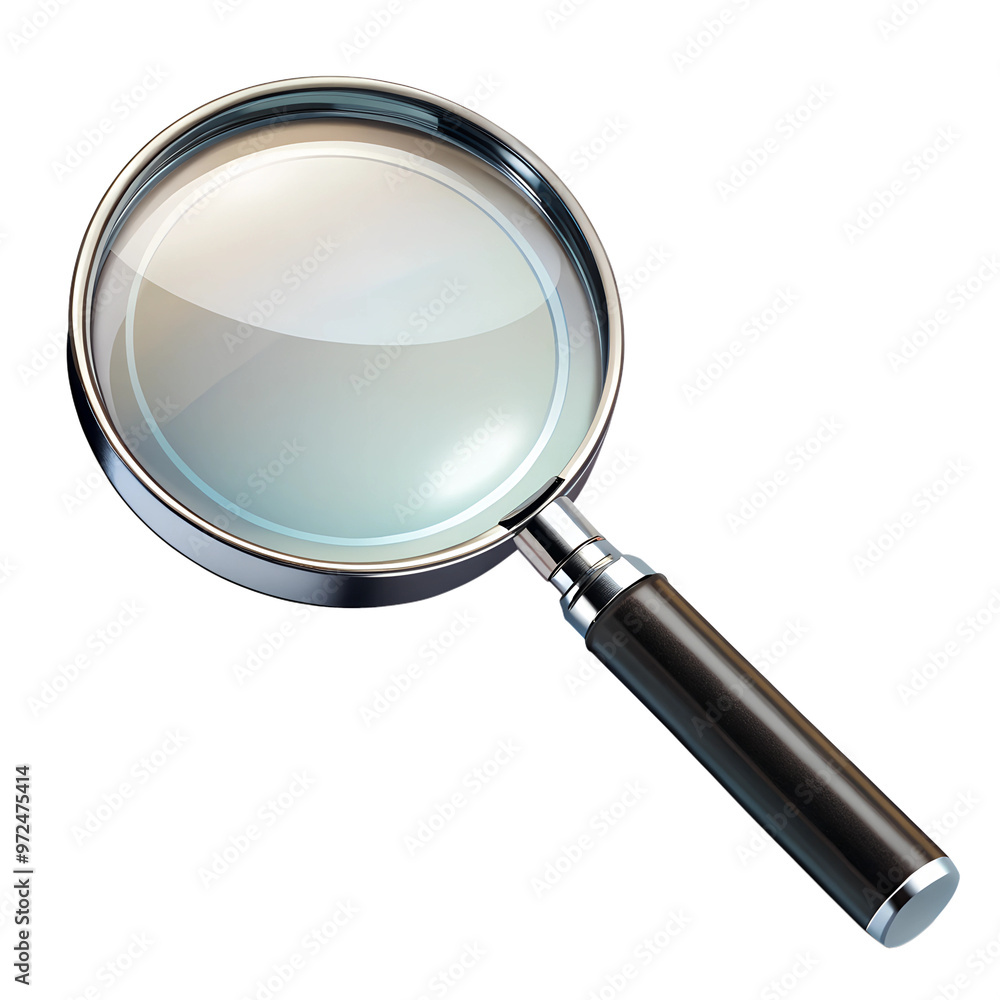 Magnifying glass, isolated on a transparent background Magnifying glass, isolated on a transparent background