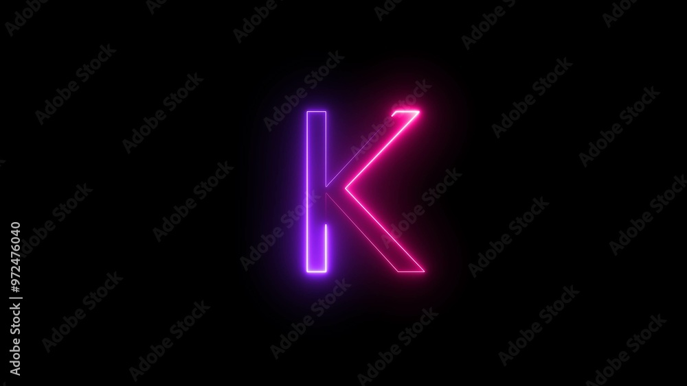 Glowing Neon Letter Sign Illustration. Glowing Neon Letter Sign Illustration.