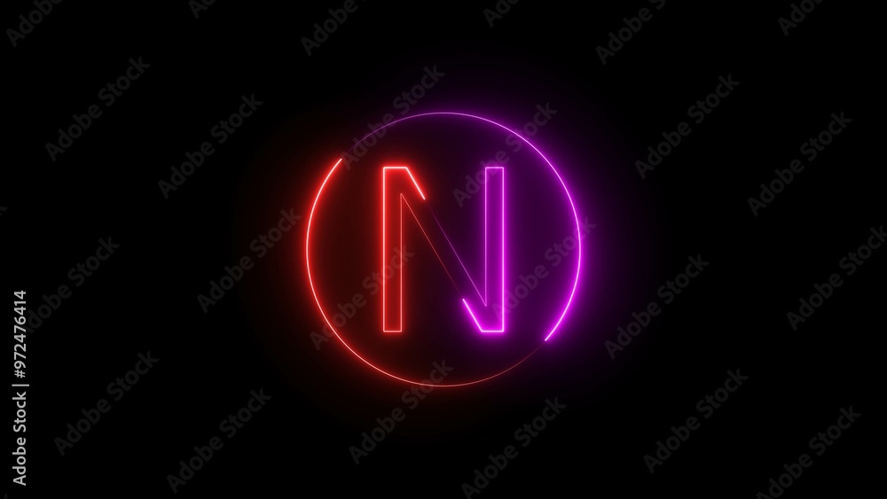 Neon Red and Purple Color Glowing Letter Illustration. Neon Red and Purple Color Glowing Letter Illustration.
