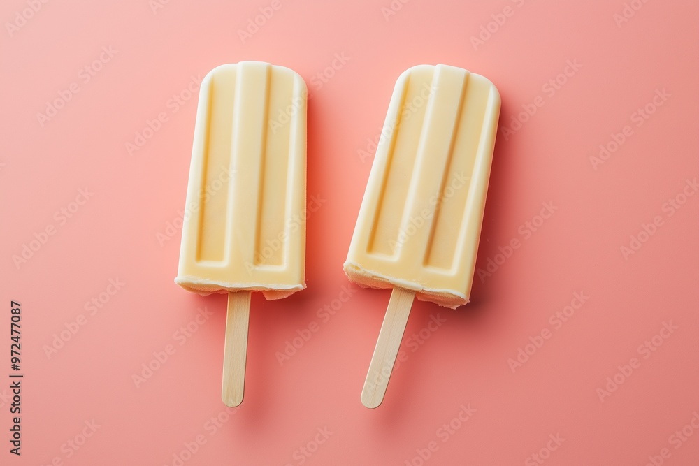 Popsicle ice cream on a pastel background Popsicle ice cream on a pastel background