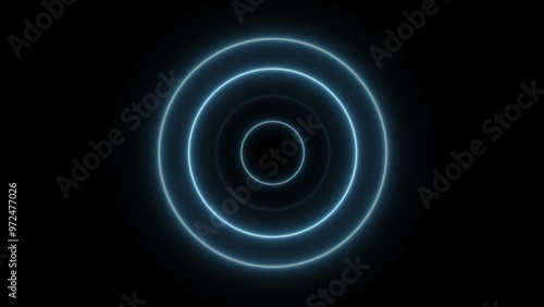 Neon Glow Radio Wave Illustration Background.