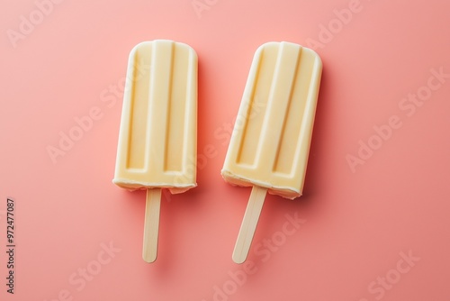 Popsicle ice cream on a pastel background