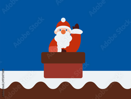 煙突に入るサンタクロース