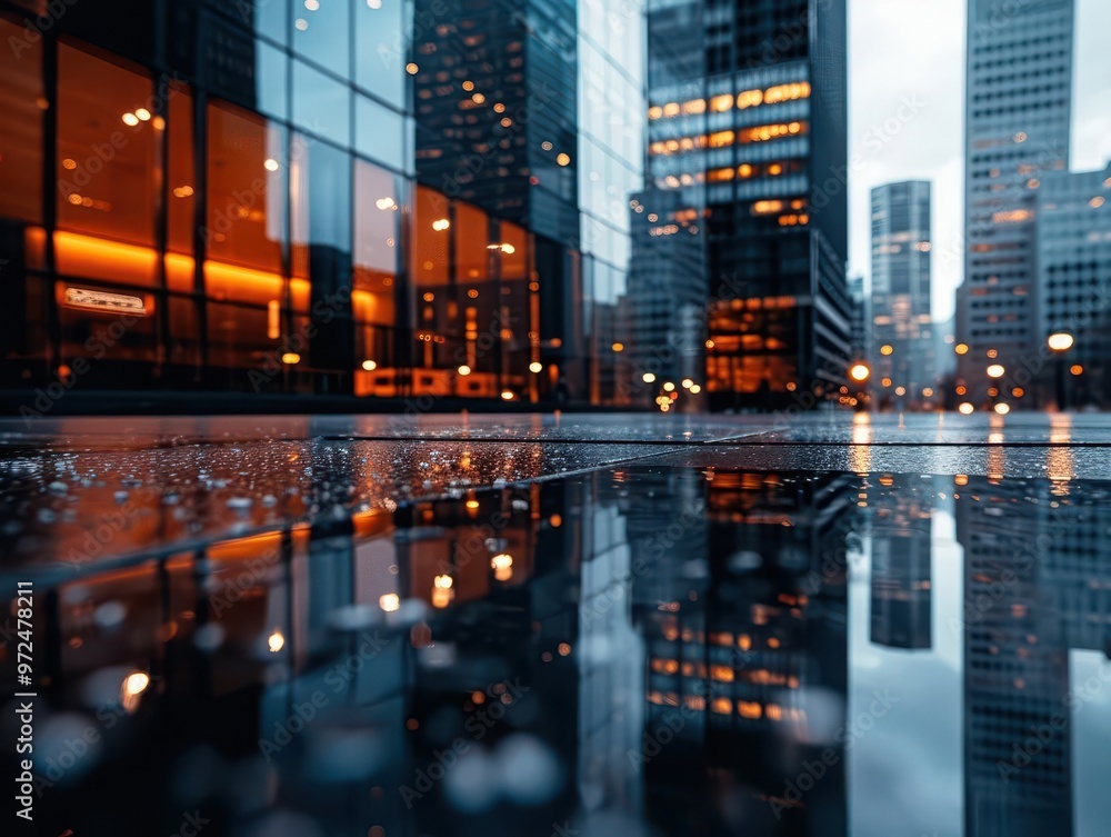 Skyscraper reflection in a cityscape, dynamic and modern, Urban, Cool tones, Photograph, Urban beauty Skyscraper reflection in a cityscape, dynamic and modern, Urban, Cool tones, Photograph, Urban beauty