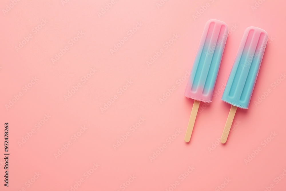Popsicle ice cream on a pastel background Popsicle ice cream on a pastel background