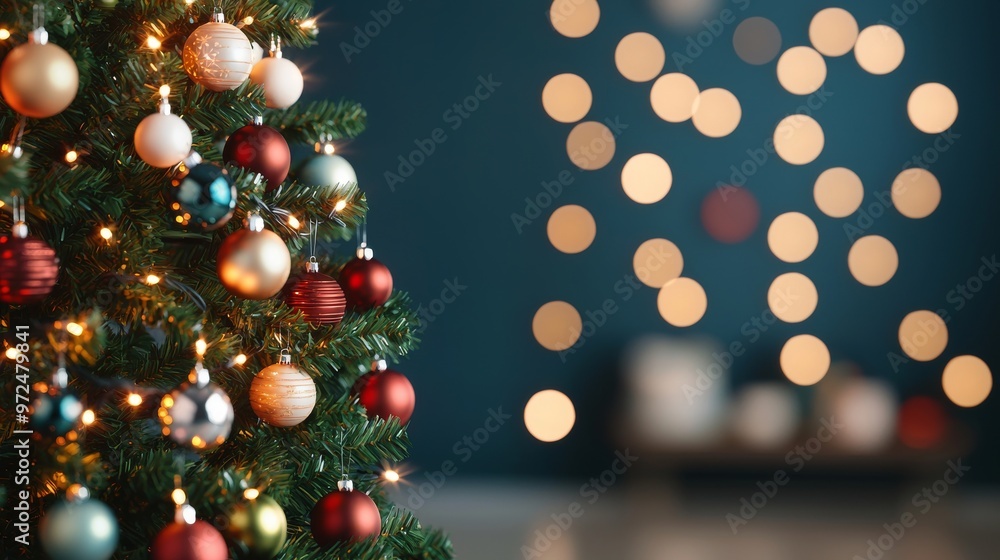 Christmas Tree Ornaments Lights Bokeh Festive Decor Christmas Tree Ornaments Lights Bokeh Festive Decor