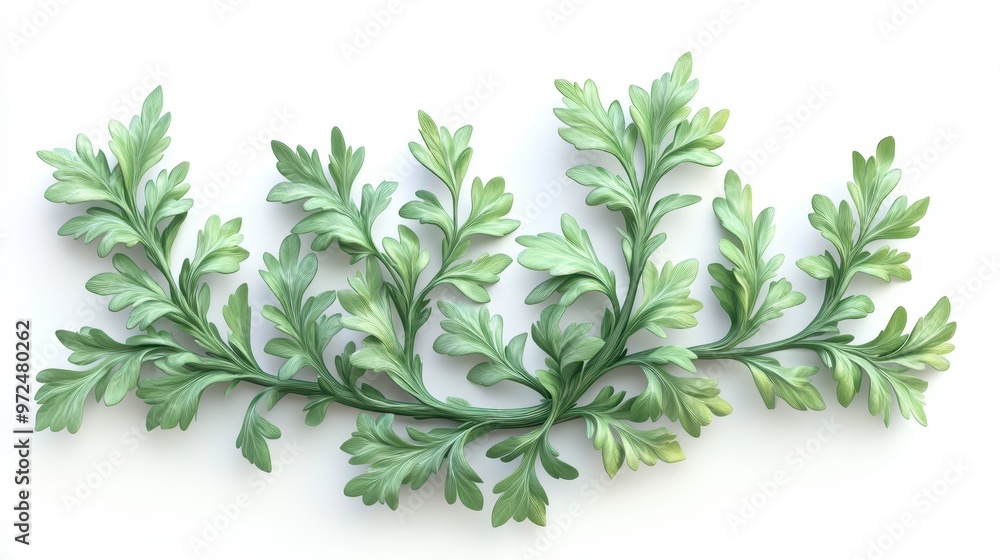 Wormwood clipart, element, 3D illustration, realistic, isolated on white background Wormwood clipart, element, 3D illustration, realistic, isolated on white background