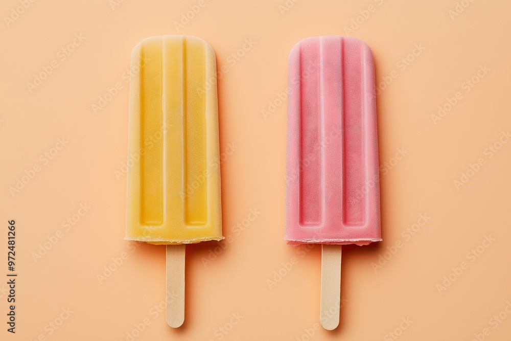 Popsicle ice cream on a pastel background Popsicle ice cream on a pastel background