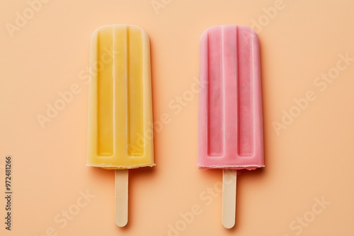 Popsicle ice cream on a pastel background