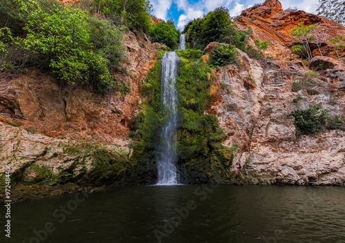 Aerial view of the Salto de Chella in Chella, Valencia, Spain photo