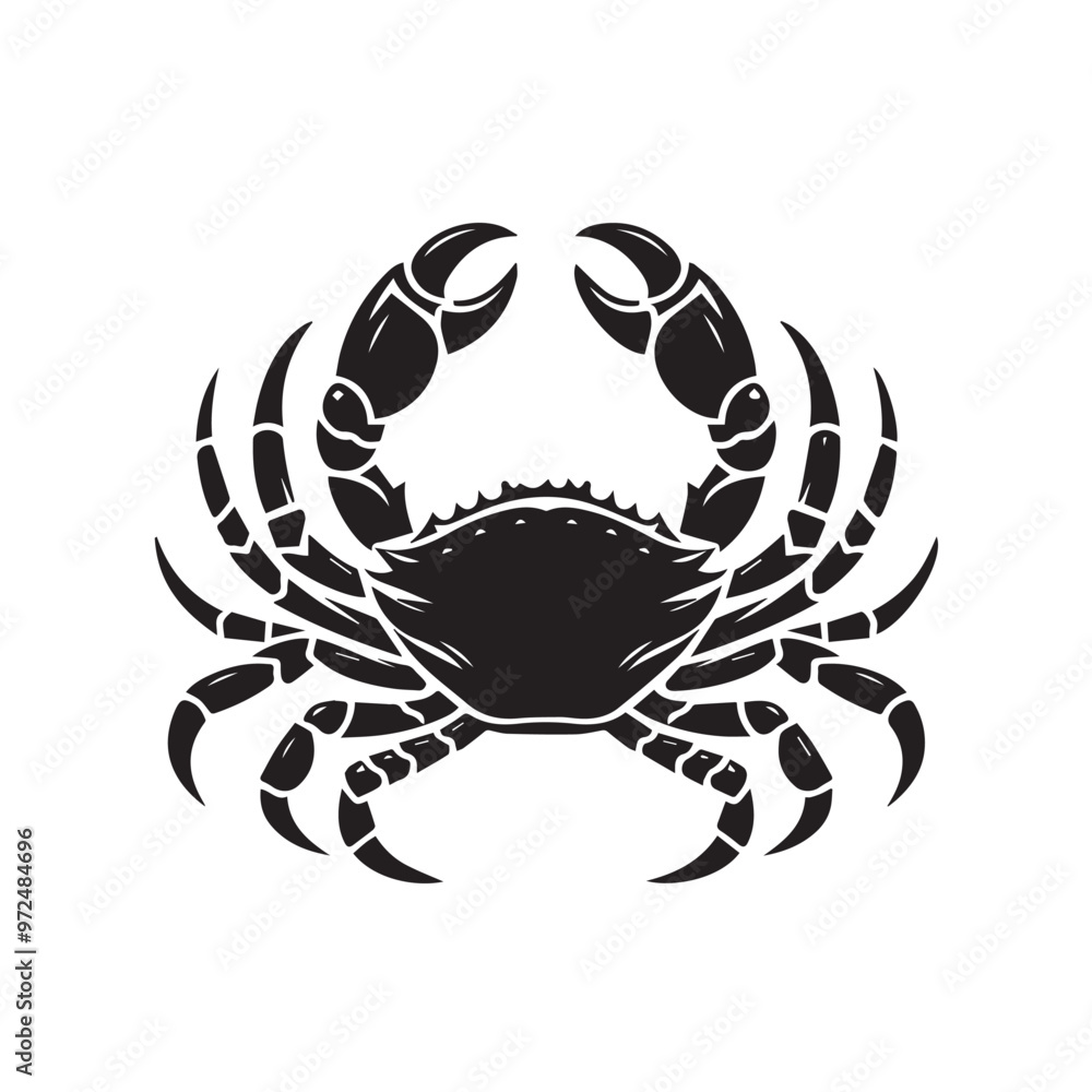 Crab vector silhouette. Crab logo, icon design. Crab illustration black and white. Crab vector silhouette. Crab logo, icon design. Crab illustration black and white.