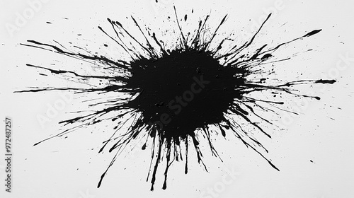 Wallpaper Mural Black Ink Splatter on White Background - Abstract Art Painting Torontodigital.ca