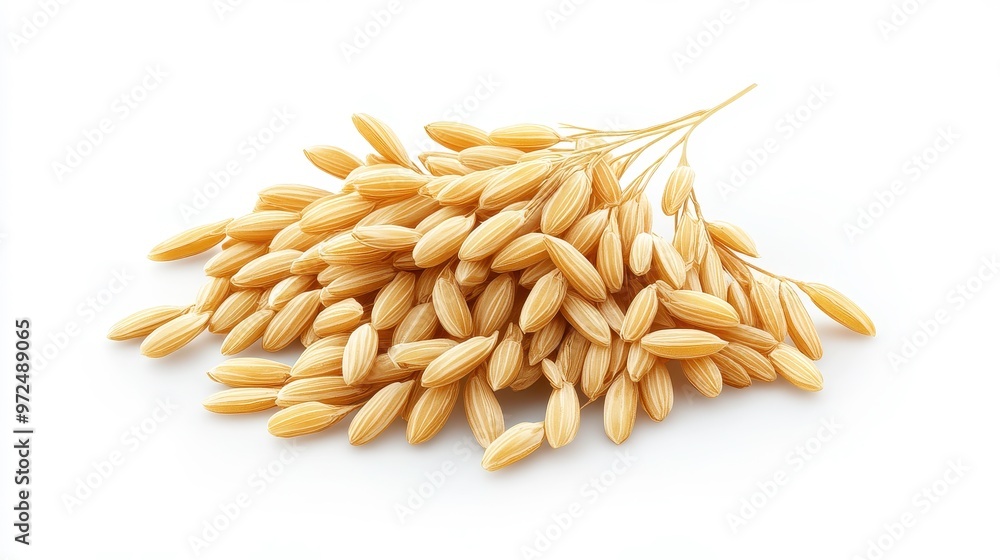 Obraz premium Rice grains clipart, element, 3D illustration, realistic, isolated on white background
