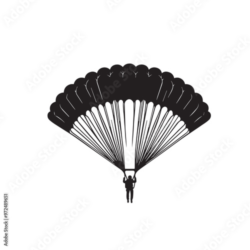 Parachuters silhouette vector. Parachuters logo, icon vector design isolated on white background.