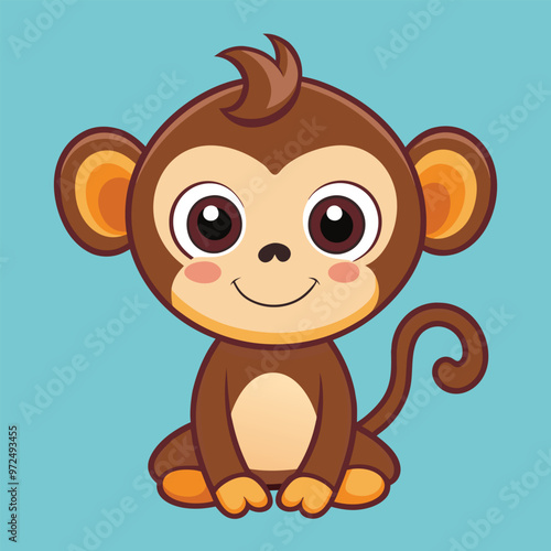 Print Adorable Monkey Clipart Vector Art for Kids and Nursery Decor