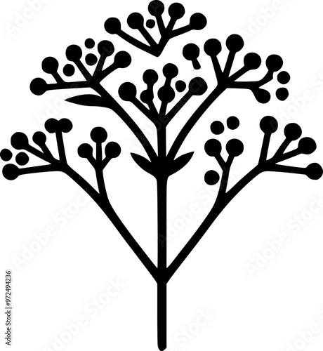 False Hemlock Plant Design for Use in Wild Flora and Nature Conservation Graphics