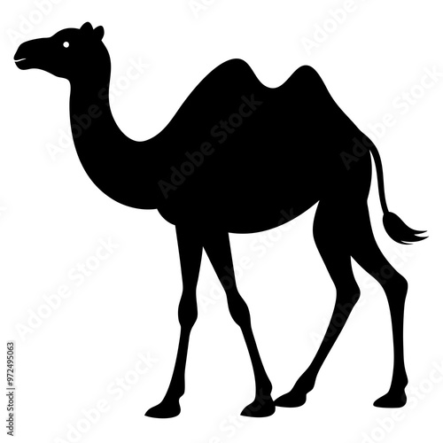 camel silhouette vector black animal on white background