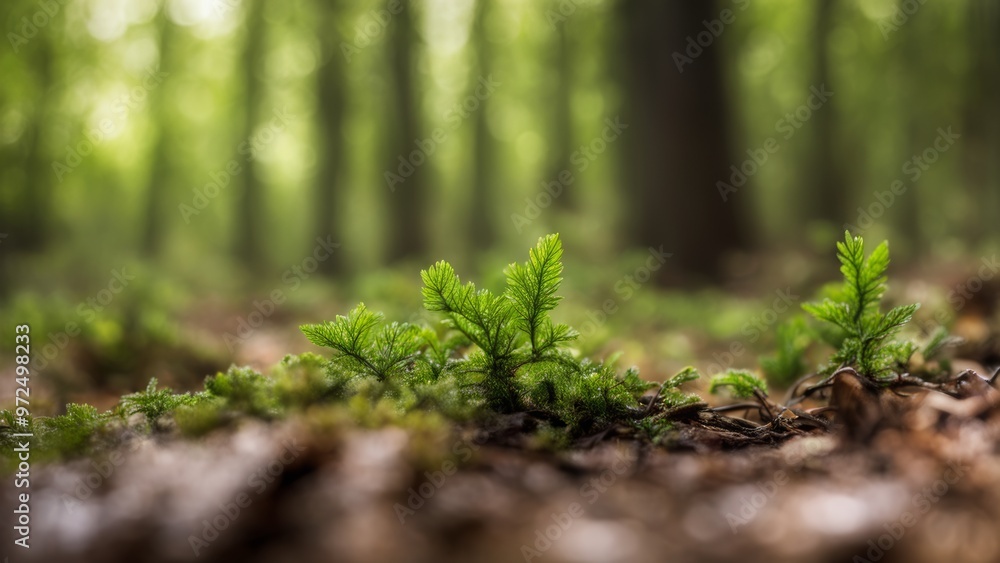 Obraz premium green moss in the forest