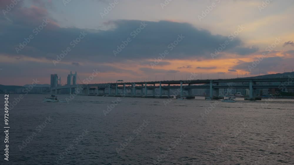 Gwangandaegyo or Diamond Suspension Bridge During Blue Hour in Busan Gwangandaegyo or Diamond Suspension Bridge During Blue Hour in Busan