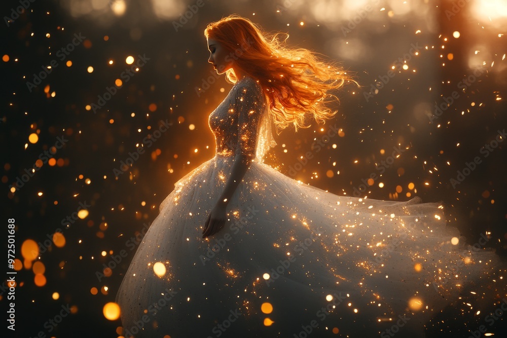 It is not based on any original image, character, or person. A woman in an ethereal, soft, angelic whimsical dance energy. It is not based on any original image, character, or person. A woman in an ethereal, soft, angelic whimsical dance energy.