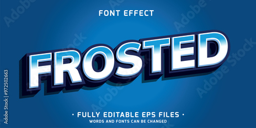 simple and bold 3d style text effect in white frosted color