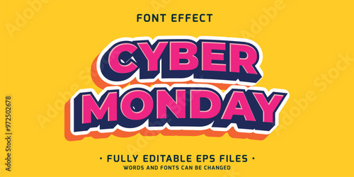 sticker style text effect in bold and vibrant color