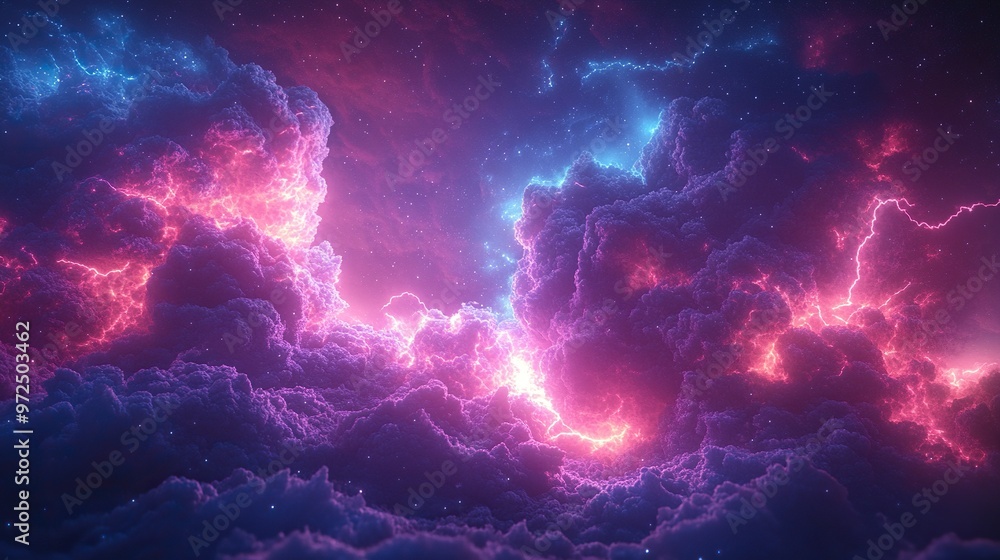 3d animation fantastic thunderstorm in the night sky flashing lightning colorful neon light glows inside the stormy cloud 3d animation fantastic thunderstorm in the night sky flashing lightning colorful neon light glows inside the stormy cloud