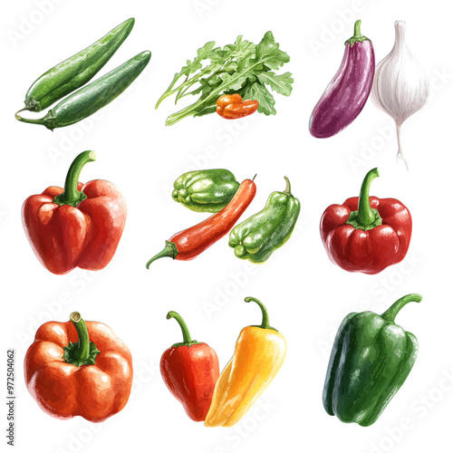 set of vegetables isolated