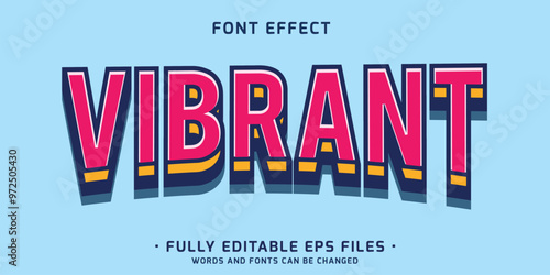 bold and vibrant 3D text effect with lower arch