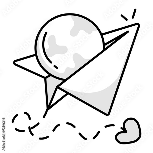 World tour icon in drawing style