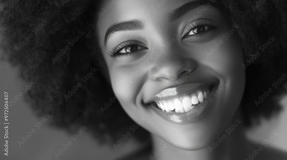 Smiling Woman with Afro Smiling Woman with Afro